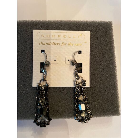 Sorrelli Black Crystal Chandelier Drop Earrings – Original Card Antique Look - Picture 2 of 6